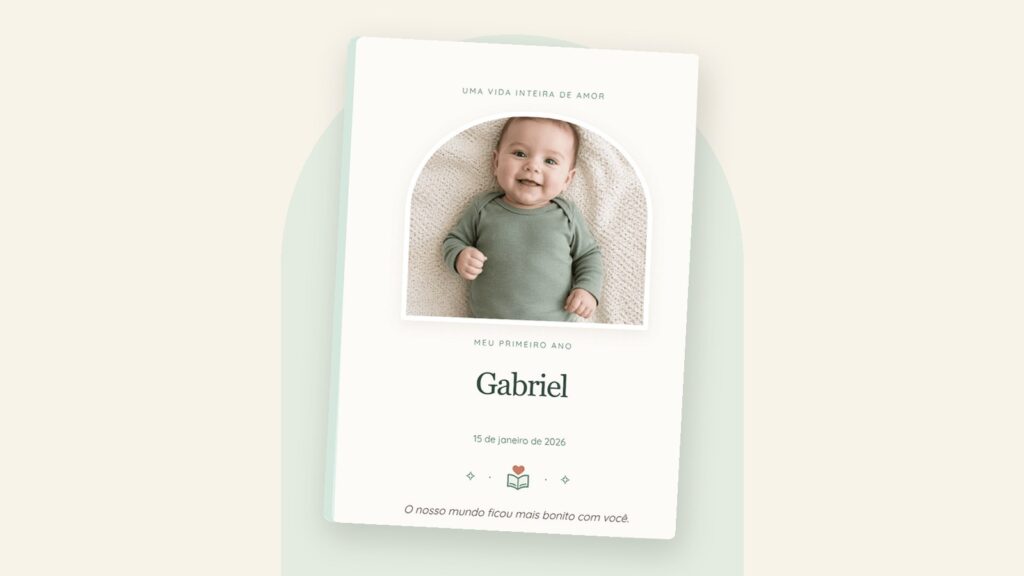 Álbum Memórias do Bebê: capa do primeiro ano